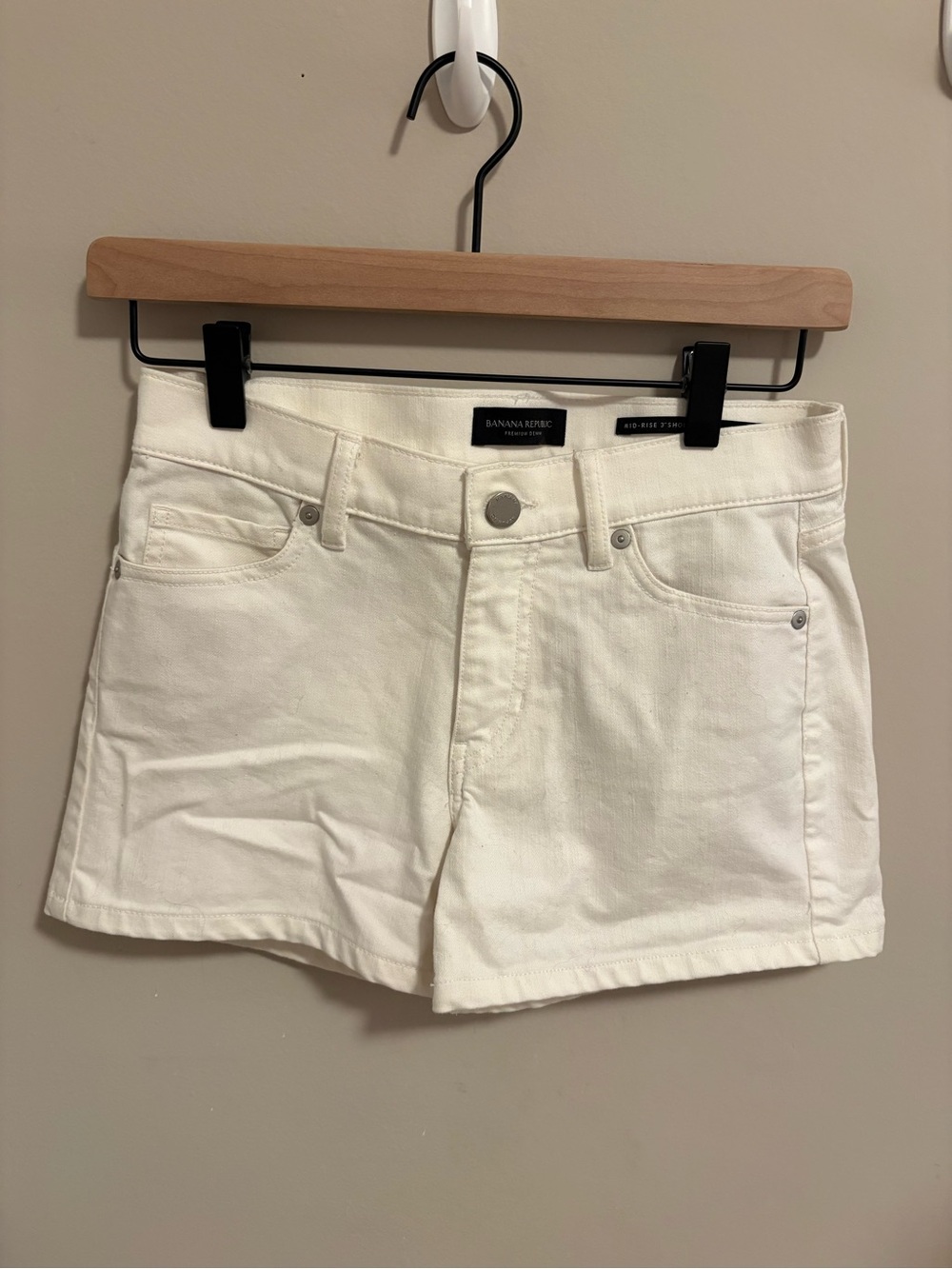 Banana Republic white denim shorts
